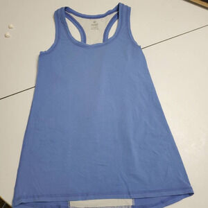 Rese‎ Womens Tank Top Blue Gray Color Block Scoop Neck Racerback L